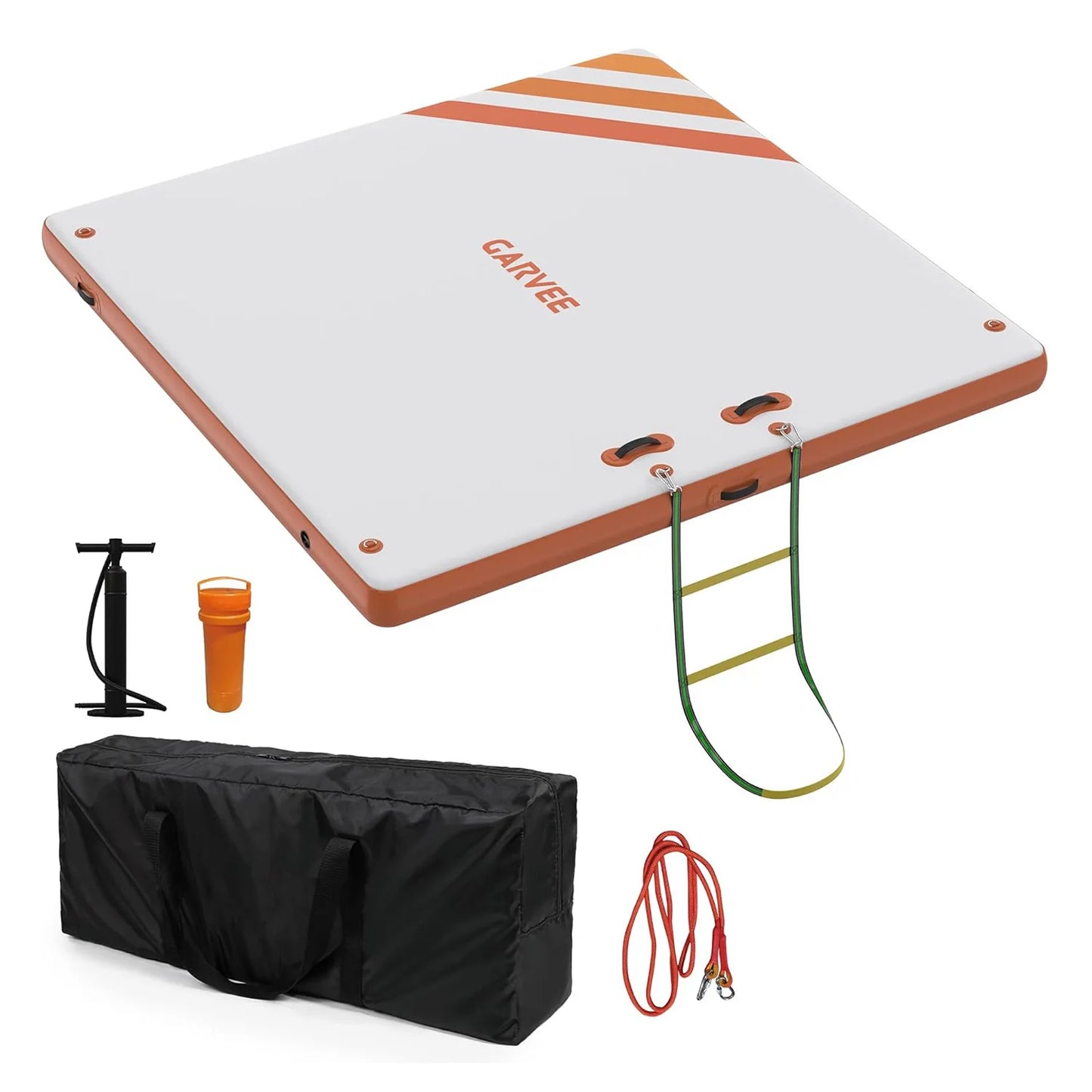 10ft 8ft 6ft Inflatable Floating Dock Water Platform, Floating Island Raft with Non-Slip Surface Swimming Water Platform